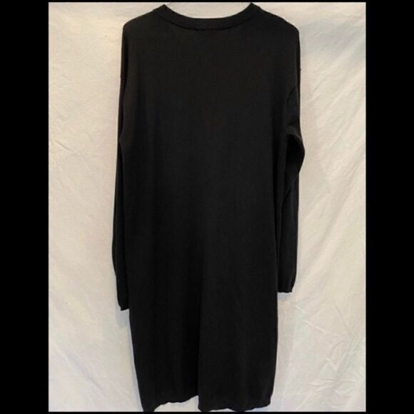 J. JILL BUTTON UP WOOL MIX BLACK DUSTER CARDIGAN M - Picture 4 of 5